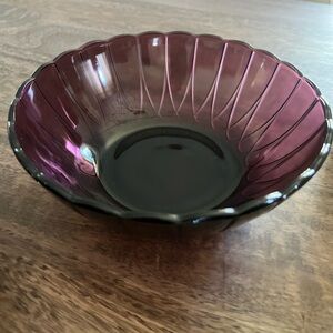 Vintage hazel-atlas Newport hairpin amethyst fruit bowl